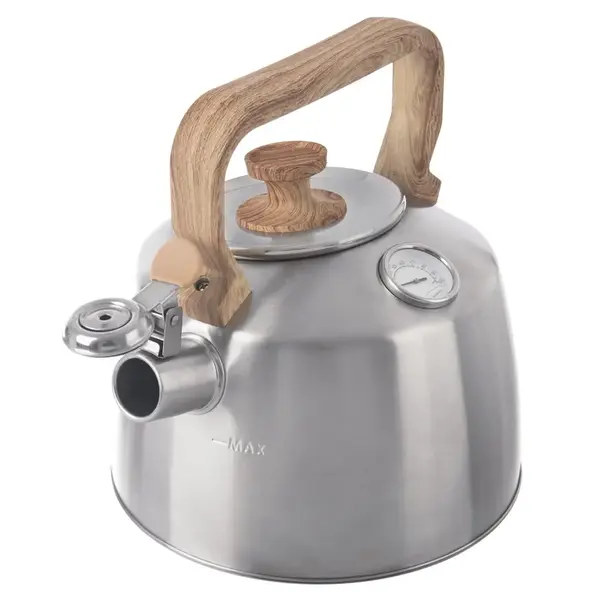 Nerezový čajník Orion s píšťalkou a teploměrem 3,2 l