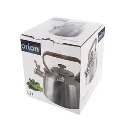 Nerezový čajník Orion s píšťalkou a teploměrem 3,2 l