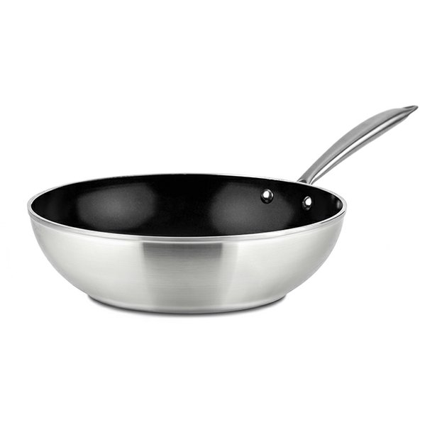 Nerezová pánev WOK s keramickým povrchem Nava Elegance 28 cm