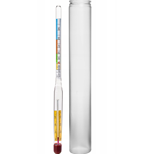 Lihoměr s teploměrem 205 mm 0-95% + zkumavka