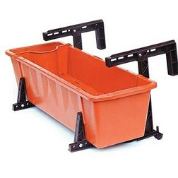 Plastový držák truhlíku na balkón HERKULES hnědý