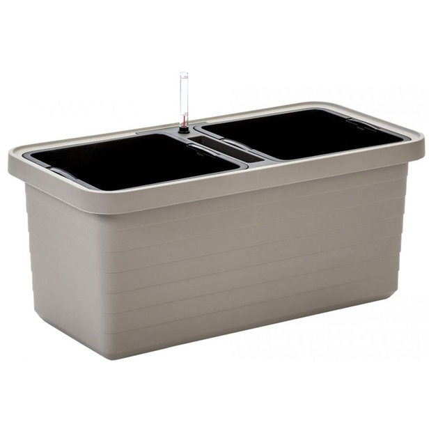 Plastia samozavlažovací truhlík BERBERIS DUO 78x39x35 cm taupe