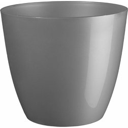 Plastový obal na květináč Ella vánoční stříbrná 13 cm