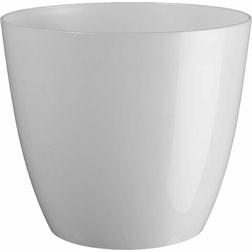 Plastový obal na květináč Ella vánoční bílá perleť 13 cm