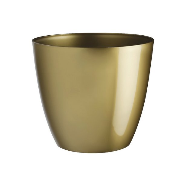 Plastový obal na květináč Ella vánoční zlatá 15 cm