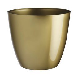 Plastový obal na květináč Ella vánoční zlatá 15 cm