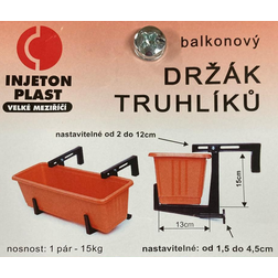 Plastový nastavitelný držák truhlíku na balkón hnědý