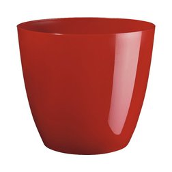 Plastový obal na květináč Ella vánoční lesklá červená 15 cm