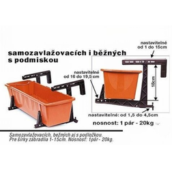 Plastový držák truhlíku na balkón HERKULES hnědý