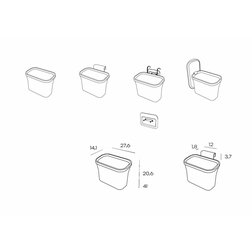 Závěsná nádoba na bioodpad Plastia 27,6x20,6x14 cm slonová kost s kávovou sedlinou