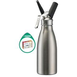 Láhev na šlehačku Kayser Whipcreamer Inox 1 l + bombičky ZDARMA