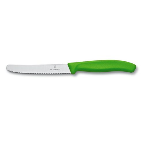 Kuchyňský nůž Victorinox s vlnitou čepelí zelený