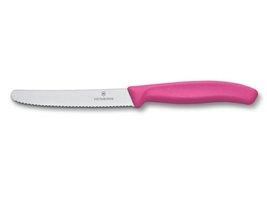 Kuchyňský nůž Victorinox vlnitý růžový